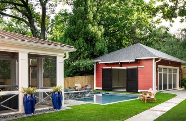 Backyard with Pool and Addition