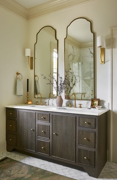 Timeless Dark Brown Bathroom Vanity in Atlanta | Copper Sky Design + Remodel